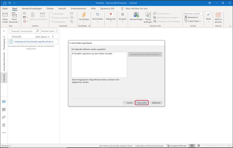 So exportieren Sie Ihre Kontakte aus Microsoft Outlook