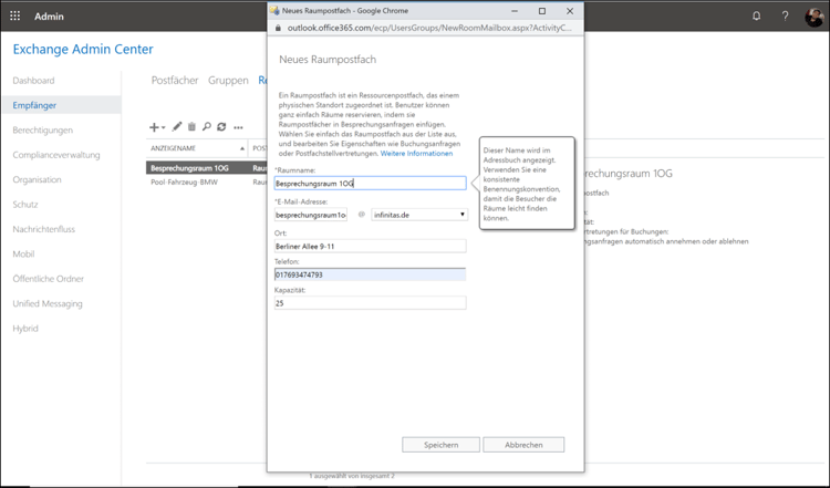 Microsoft Office 365: So erstellen und verwalten Sie Ressourcenpostfächer.