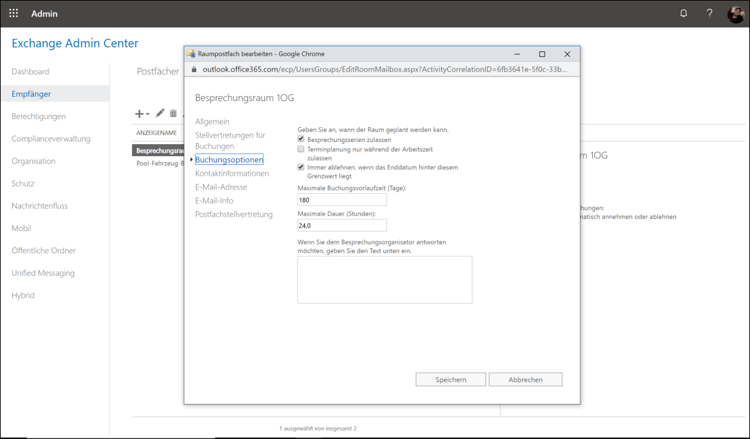 Microsoft Office 365: So erstellen und verwalten Sie Ressourcenpostfächer.