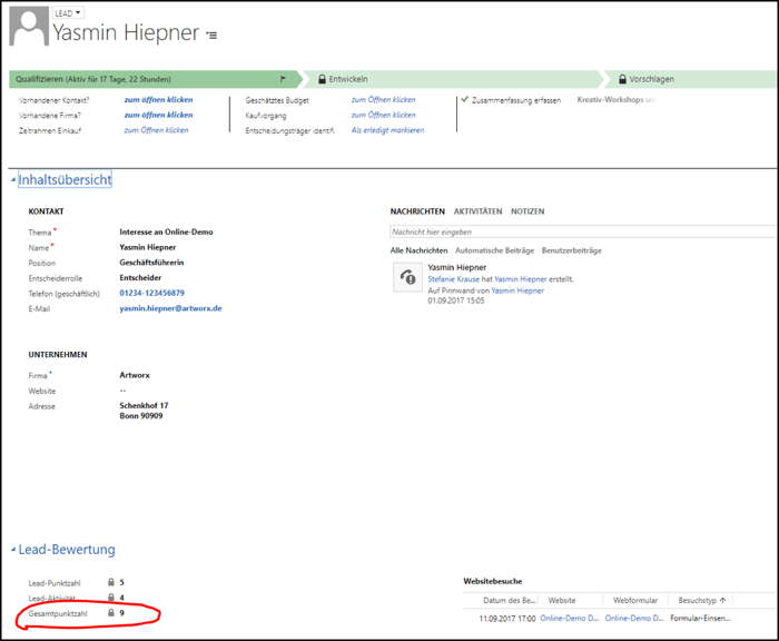 Leads in Microsoft Dynamics 365 automatisiert bewerten Leads in Microsoft Dynamics 365 automatisiert bewerten