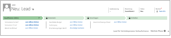Arbeiten mit Geschäftsprozessflüssen in Microsoft Dynamics 365