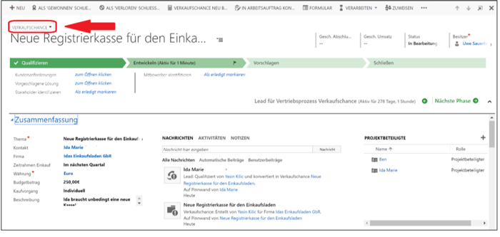 Arbeiten mit Geschäftsprozessflüssen in Microsoft Dynamics 365