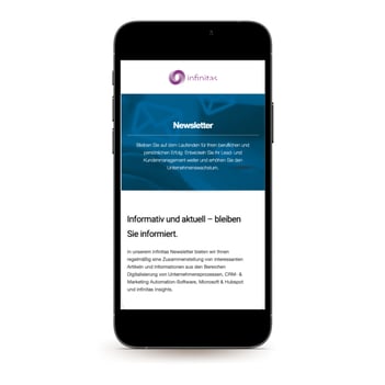 Mockup Handy Newsletter infinitas